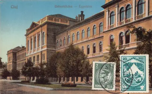 L412 Rumänien 1932 Cluj Napoca Kolozsvar Universität Vintage Postkarte