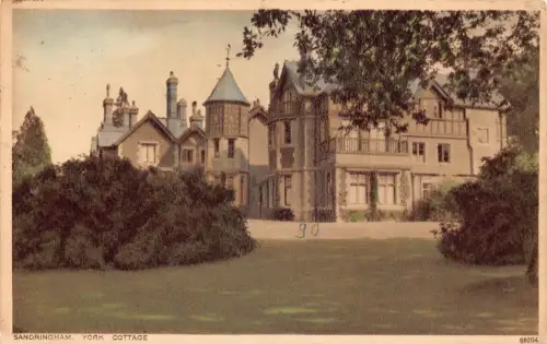 L238 England 1938 Sandringham York Cottage Vintage Postkarte