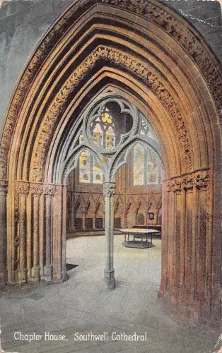 L238 England 1911 Southwell Cathedral Interior Chapter House Vintage Postkarte