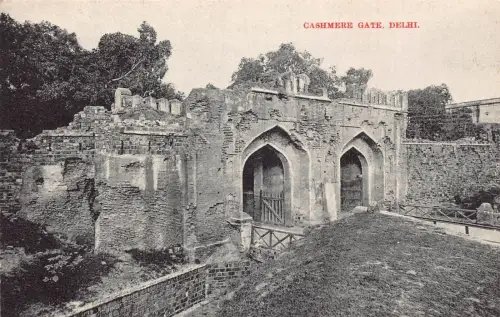 L378 India Cashmere Gate Delhi Vintage Postkarte