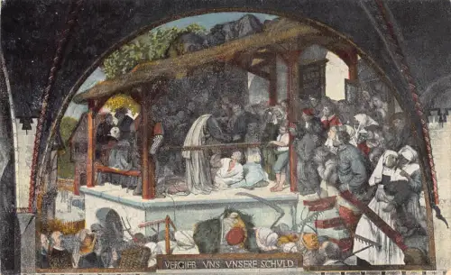 L156 Deutschland UERGIEB UNS UNSERE SCHULD Kloster Loccum Wandgemaelde Postkarte