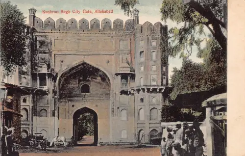 L379 Indien Kushroo Bagh Stadttor Allahabad Vintage Postkarte