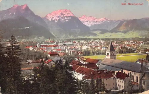 A139 Deutschland 1912 Bad Reichenhall Gesamtansicht Vintage Postkarte