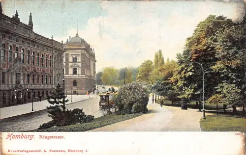A138 Deutschland Hamburg Ringstraße Straßenbahnpark Vintage Postkarte