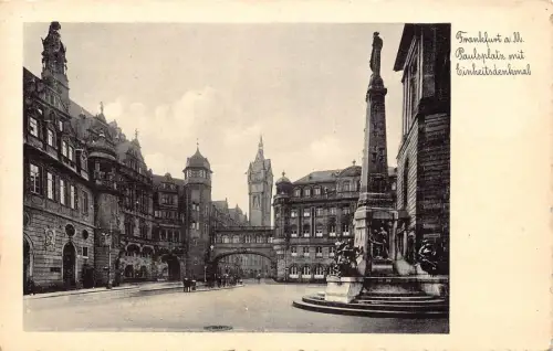 A137 Deutschland Frankfurt a M Paulsplatz Einheitsdenkmal Vintage Postkarte