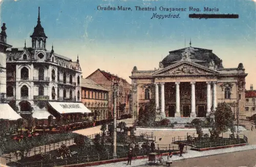 B299 Rumänien Oradea Nagyvarad Teatrul Orasenesc Regina Maria Theater Postkarte