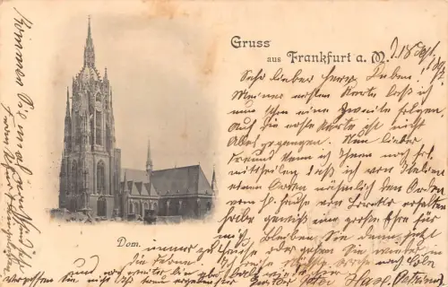 A137 Deutschland 1897 Gruss aus Frankfurt a M Dom Dom Vintage Postkarte