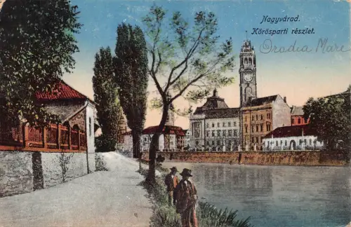 B300 Rumänien Oradea Nagyvarad 1929 Korosparti reszlet Malul Crisului Postkarte