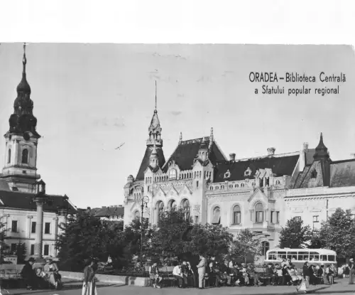 B300 Rumänien Oradea Nagyvarad 1963 Bibioteca Centrala a Sfatului RPPC Postkarte