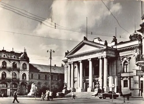 B300 Rumänien Oradea Nagyvarad 1962 Teatrul de Stat Theaterwagen RPPC Postkarte