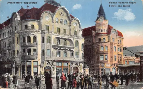 B300 Rumänien Oradea Nagyvarad Fekete Sas Palatul Vulturul Negru 1925 Postkarte