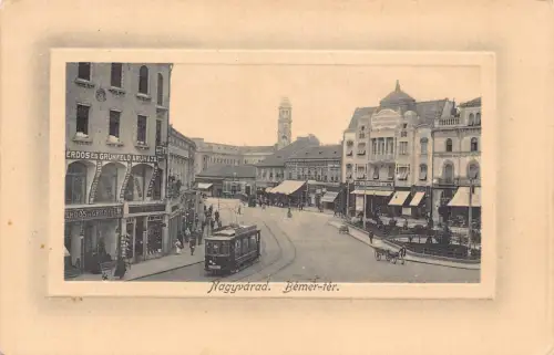 B300 Rumänien Oradea Nagyvarad Bemer ter Erdos es Grunfels Aruhaza Straßenbahn Postkarte