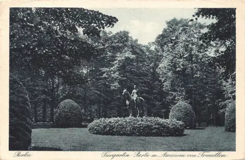 A137 Deutschland 1927 Berlin Tiergarten Amazone vom Touaillon Statue Postkarte