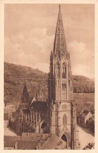 A136 Deutschland Freiburg i Br Münster vd Martinskirche Kirche Vintage Postkarte