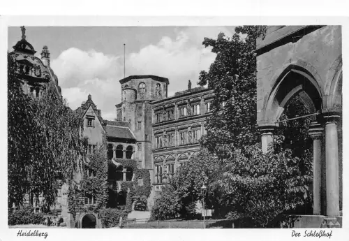 A138 Deutschland Heidelberg Schlosshof Schlosshof Vintage Postkarte