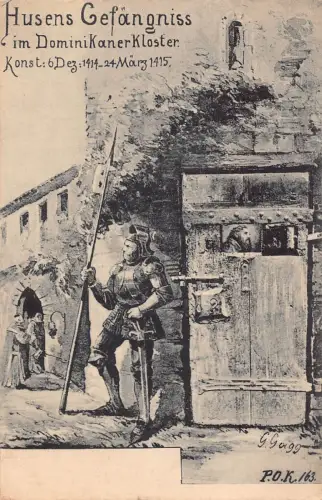 A135 Deutschland Husens Gefaengniss Soldat Künstlerkarte signiert G Gagg Postkarte