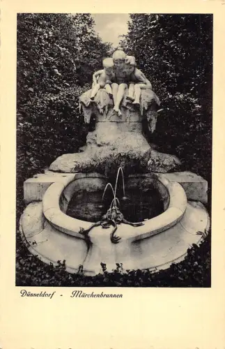 A136 Deutschland Düsseldorf Maerchenbrunnen Brunnen Vintage Postkarte
