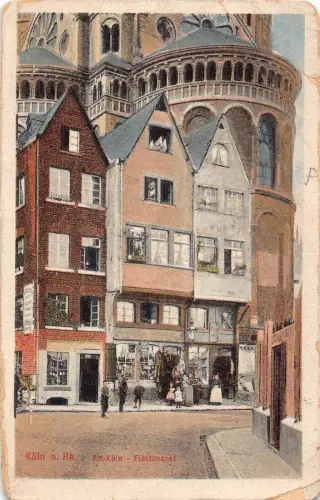 A136 Deutschland Köln a Rh Alt Köln Fischmarkt Vintage Postkarte