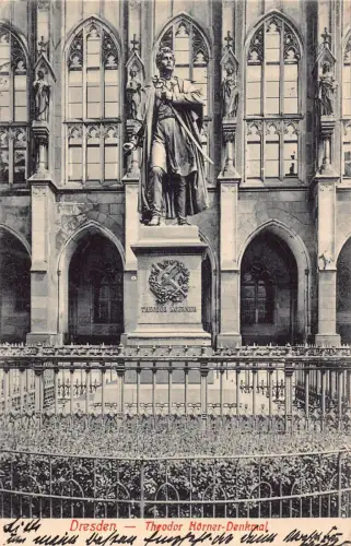 A135 Deutschland 1917 Dresden Theodor Koerner Denkmal Vintage Postkarte