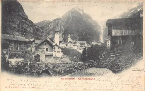 A134 Schweiz 1901 Goeschenen Gotthardbahn Brücke Eisenbahn Vintage Postkarte