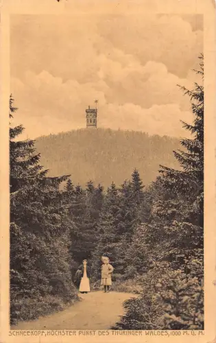 A135 Deutschland 1913 Schneekopf Hoechster Punkt Thüringer Waldes Vintage Postkarte