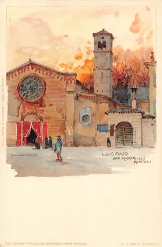 A133 Schweiz Lugano Sta Maria degli Angioli signiert M Wielandt Postkarte