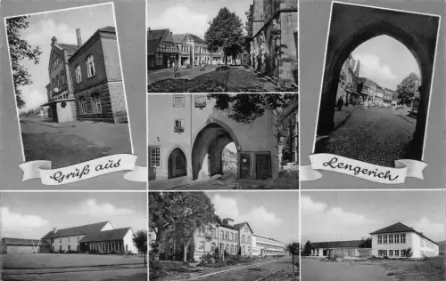 A131 Deutschland 1956 Gruss aus Lengerich Eisenbahngebäude Mehransicht Postkarte