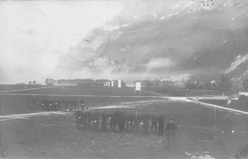 A133 Schweiz 1906 Wallenstadt Soldaten Ausbildung Berge Vintage Postkarte