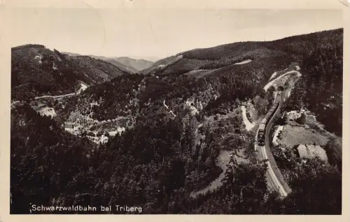 L193 Deutschland 1932 Triberg Schwarzwaldbahn Zug Vintage Postkarte
