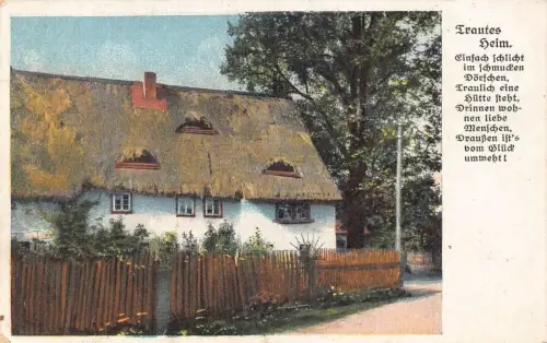L208 Deutschland 1921 Trautes Heim Haus Gedicht Vintage Postkarte