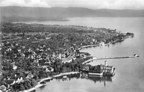 L193 Deutschland Langenargen a B Fliegeraufnahme RPPC Vintage Postkarte