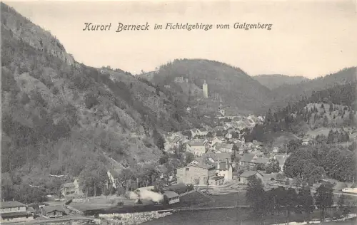 L208 Deutschland Kurorty Berneck im Fichtelgebirge vom Galgenberg Vintage Postkarte