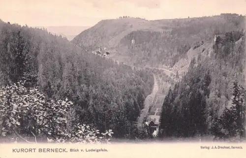 L208 Deutschland Kurort Berneck Blick von Ludwigsfels Vintage Postkarte