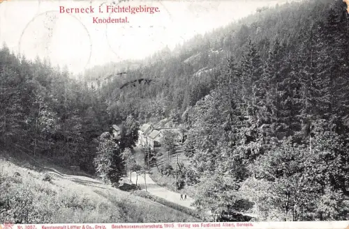 L208 Deutschland 1906 Berneck i Fichtelgebirge Knodental Vintage Postkarte