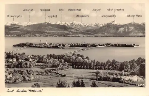 L208 Deutschland Insel Lindau Bodensee Gipfel RPPC Vintage Postkarte