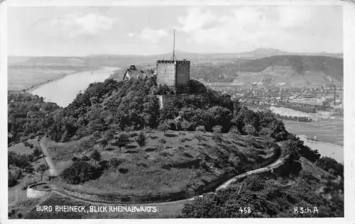 L209 Deutschland Burg Rheineck Blick Rheinabwaerts Zitadelle Vintage Postkarte