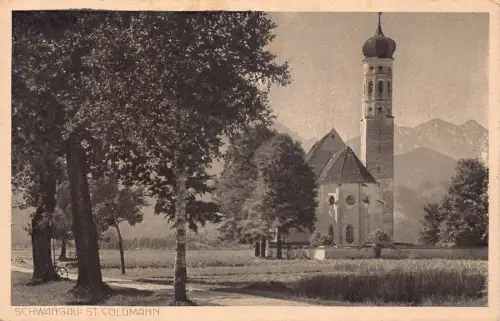 L208 Deutschland Schwangau St Colomann Vintage Postkarte
