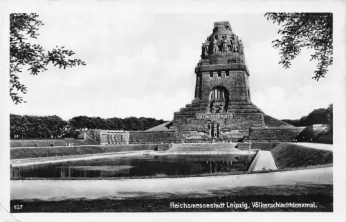 L209 Deutschland 1943 Reichsmessestadt Leipzig Voelkerschlachtdenkmal RPPC Postkarte