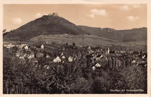 L210 Deutschland 1938 Neuffen mit Hohenneuffen Vintage Postkarte