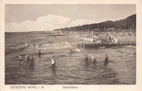 L211 Deutschland 1926 Ostseebad Graal i M Strandleben Menschen Baden Meer Postkarte