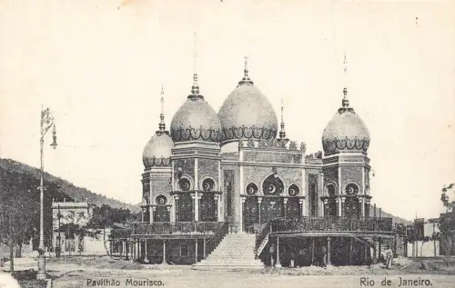 L248 Brasilien Pavilhão Mourisco. Rio de Janeiro Vintage Postkarte
