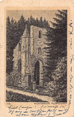 L213 Deutschland 1932 Klosterruine Allerheiligen bei Oppenau Schwarzwald Postkarte