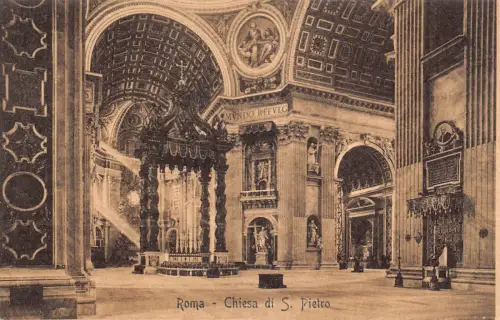 L073 Italien Rom Chiesa di S. Pietro Kirche, Altar Vintage Postkarte