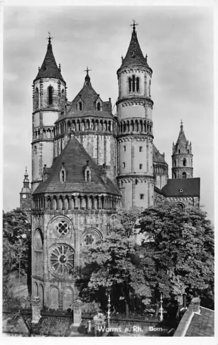 L212 Deutschland Worms am Rhein Dom RPPC Vintage Postkarte