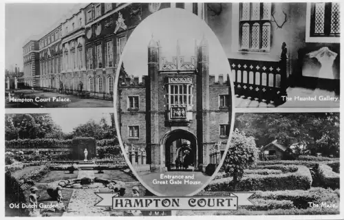 L232 England Eingang Haunted Gallery Labyrinth Hampton Court Palace Vintage Postkarte