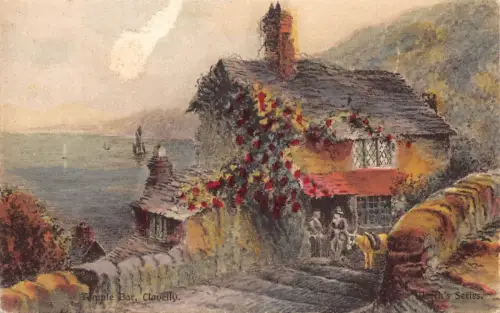 L374 England Temple Bar Clovelly Worth's Serie Gemälde Vintage Postkarte