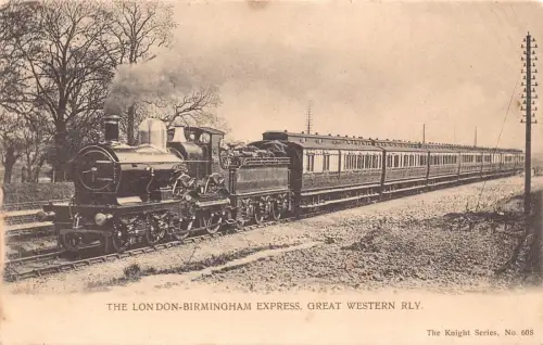 L373 Steam Train London-Birmingham Express Great Western Railway Postkarte