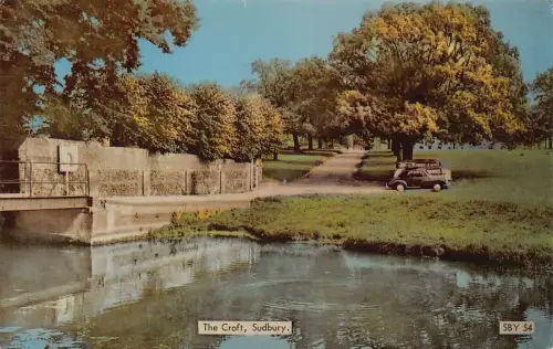 L231 England The Croft Sudbury Cars Vintage Postkarte