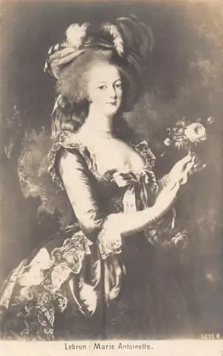 L039 Queen Marie Antoinette Gemälde Lebrun Royalty Vintage Postkarte