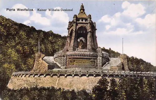 Deutschland Porta Westfalica Kaiser Wilhelm Denkmal Vintage Postkarte